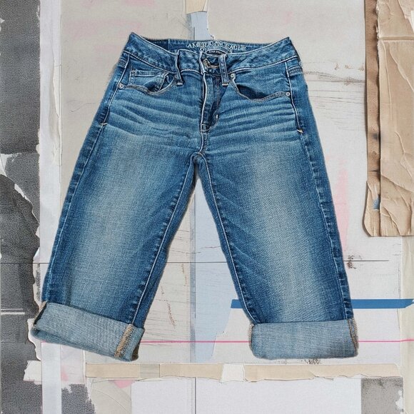 American Eagle Outfitters Denim - Farmcore American Eagle Outfitters Super Stretch Skinny Jeans Custom Cut Off